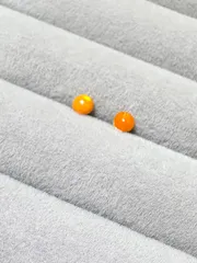 エチオピア産 オレンジカラーオパール　ピアス　サージカルステンレス　K18メッキ