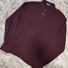 POLO RALPH LAUREN ポロラルフローレン　長袖ポロシャツ　ボルドー　POLO SHIRT　Lサイズ　90s　メンズ　中古　古着