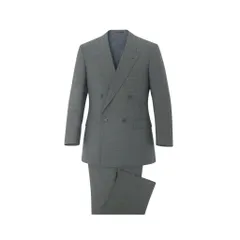 19k27 A.V.V HOMME アーヴェヴェ セットアップスーツ ダブルブレスト メンズ 紳士服 ビジネス フォーマル 96 AB5 グレー ウール100％u02t