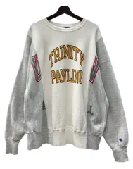 チャンピオン Champion REVERSE WEAVE リバースウィーブ 90s 90年代 USA製 ヴィンテージ リメイク カレッジ 刺繍タグ 染み込み ラバー 白 灰色 スウェット プリント マルチカラー XLサイズ 104MT-2275