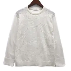 コムサメン COMME CA MEN 織柄 カモフラ L/S カットソー 長袖 ニットソー 迷彩 ホワイト 白 M 07-40TW04のサムネイル