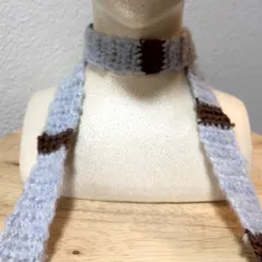 【ハンドメイド】クロシェ　かぎ針　スキニーマフラー　ミニマフラー　スリムマフラー　韓国