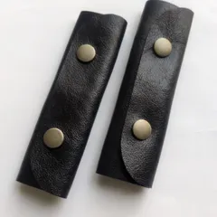 本革持ち手カバー定番ブラックレザーLLビーンオーシバルエルベシャプリエトートなどにピッタリ！