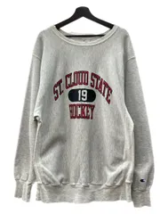 チャンピオン Champion 90s 90年代 刺繍タグ REVERSE WEAVE リバースウィーブ  3段 カプセル ST.CLOUD HOCKEY 灰色 スウェット プリント グレー 2XLサイズ 104MT-2278
