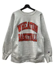 チャンピオン Champion 90s 90年代 刺繍タグ REVERSE WEAVE リバースウィーブ  USA製 WHEATON BASEBALL  灰色 スウェット プリント グレー XLサイズ 104MT-2279