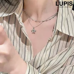 ネックレス レディース スター 星 キラキラ 華やか メタル カジュアル モード スタイリッシュ 華奢 スネークチェーン LUPIS ルピス v2889のサムネイル