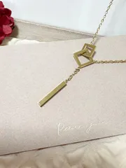 ゴールド k18コーティング  金属アレルギー対応 スクエア　ネックレス