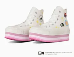 【SALE】【CONVERSE】5SE182 ALL STAR CHUNKYLINE HI / THE POWERPUFF GIRLS WHITE コンバース オールスター チャンキーライン パワーパフ ガールズ ホワイト スニーカー ハイカット パワパフ