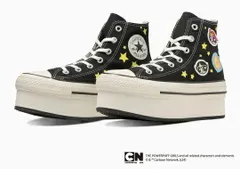【SALE】【CONVERSE】5SE183 ALL STAR CHUNKYLINE HI / THE POWERPUFF GIRLS BLACK コンバース オールスター チャンキーライン パワーパフ ガールズ ブラック スニーカー ハイカット パワパフ