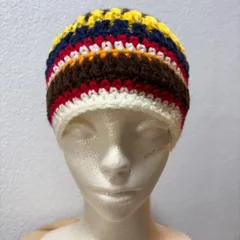 【クロシェハット】冬用　毛糸　ハンドメイド　クラッシャーハット　バケットハット　ニット帽　かぎ針