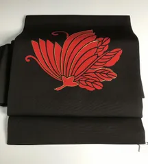 塩瀬　名古屋帯　蝶柄 値下げ中！】蝶柄 名古屋帯 中古 新塩瀬帯「オリジナル 蝶」｜洗える帯