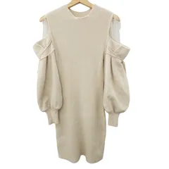 SNIDEL スナイデル シースルーショルダーミニニットワンピース アイボリー レディース 中古