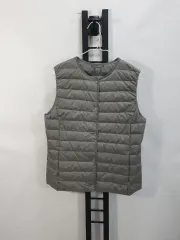 UNIQLO ユニクロ 軽量ダウンベスト ラウンドUネック グレー M