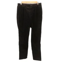 グリーンレーベルリラクシング ユナイテッドアローズ green label relaxing テーパードパンツ コーデュロイパンツ ロング丈 無地 M ダークブラウン /YK23