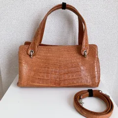 クロコダイル風 キャメル ブラウン 2way バッグ