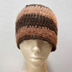 【クロシェハット】冬用　毛糸　ハンドメイド　クラッシャーハット　ニット帽　かぎ針