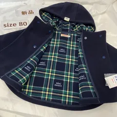 391ミキハウスmikihouse70-90size ロゴ入りフリースポンチョ