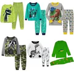 パジャマ 子供パジャマ 子ども こども 服 恐竜 スピノサウルス ティラノサウルス 長袖 長ズボン 綿100% 冬用 春用 秋用 送料無料 男の子 女の子 ナイトウェア ルームウェア 部屋着 90cm 95cm 100cm 110cm 120cm 130cm