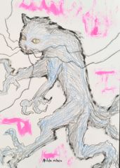 三原彰彦 サロン・ドトーヌ入選作家 [DRAGON]ドローイング 原画 鉛筆画