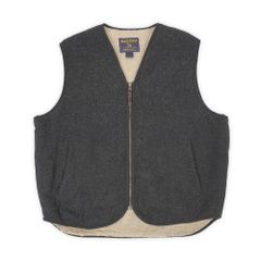 ウールリッチ WOOLRICH 90s 90年代 ボアライナー ウールベスト 無地 旧タグ USA ヴィンテージ アメリカ 古着 メンズ ベスト・ジレ チャコールグレー L【中古】