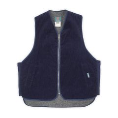 美品 HAMMILL 00s 2000年代 ボアライナー コーデュロイベスト MADE IN CANADA カナダ製 ヴィンテージ USA 古着 メンズ ネイビー 紺 L【中古】