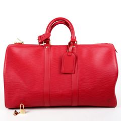 LOUIS VUITTON ルイヴィトン エピ キーポル55 ボストンバッグ 赤