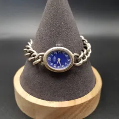 Brosher 17 Rubis 青 文字盤 レトロ 800 シルバー ヴィンテージ 腕時計 手巻き 喜平チェーン ブレスレット 銀 アクセサリーとしても Y23-T