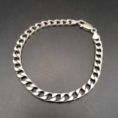 イタリア製 シンプル 喜平チェーン 925 シルバー ヴィンテージ ブレスレット 銀 Birmingham Convention マーク 定番 スタイリッシュ Y23-U