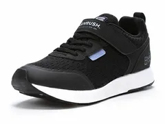 【moonstar】LUVRUSH LV 1190 BLACK ムーンスター ラブラッシュ ブラック 子供靴 キッズ スニーカー スーパースター 抗菌防臭 軽量 運動会 女の子 ローカット マジックテープ シューズ 黒色