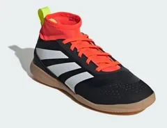 【SALE】【adidas】IG5447 PREDATOR LEAGUE SOCK IN J BLACK/RED (22.5cm-24.5cm) アディダス プレデター リーグ インドア用 ブラック/レッド サッカー フットサル キッズ ジュニア シューズ