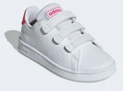 【adidas】EF0221 Adidas ADVANCOURT C WHITE/PINK アディダス アドバンコート ホワイト/ピンク キッズ スニーカー ベルクロ 白色