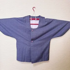 き755】和装コー 青系の細密な織り模様が美しい羽織／普段着・お稽古にも