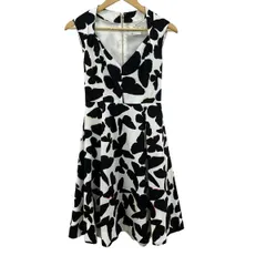 Kate spade(ケイトスペード) ワンピース サイズ2 S レディース美品  - 黒×白×マルチ ノースリーブ/ロング/バタフライ(蝶)