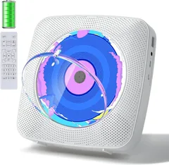 即日・翌日発送❣️ 1672m CDプレーヤー Bluetooth 受信/送信 cdラジカセ スピーカー ラジオ 壁掛け式 CDプレイヤー 電池内蔵 USB充電式 FM/USB対応 A-Bリピート再生 音楽再生/語学学習/胎児教育 日本語説明書付き