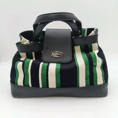 Think Bee! シンクビー! ハンドバッグ おしゃれ ストライプ 黒 白 緑 ブラック ホワイト グリーン レディース HB345-16