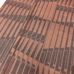 本場大島紬 正絹 泥染め 一元式 幾何学絣 袷 着物 MK-1543