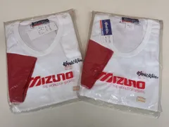 【デッドストック】Mizuno/ミズノ　WORLD WIN　野球アンダーシャツ 七分袖 Mサイズ 2枚セット 白 赤 70年代 美津濃＊mkk117