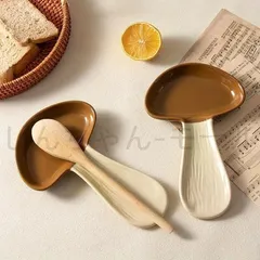 新品! キノコ型トレイ - ナチュラルウッドデザインの多機能食器、ユニークなスナック&デザートプレート