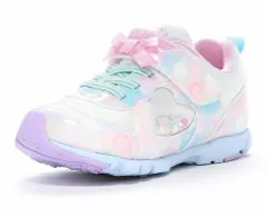 【moonstar】LUVRUSH LV 1203 POP ムーンスター ラブラッシュ ポップ 子供靴 キッズ スニーカー スーパースター 抗菌防臭 運動会 女の子 WHITE ホワイト ジュニア シューズ 白 モヤ柄 ハート リボン