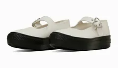 【CONVERSE】5SE369 ALL STAR LIGHT PLTS MJ HEARTBUCKLE OX WHITE/BLACK コンバース オールスター ライト ハートバックル ホワイト/ブラック  パンプス レディース 厚底 レザー