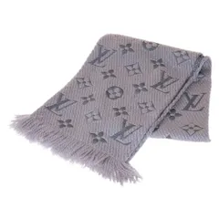 LOUIS VUITTON (ルイヴィトン) エシャルプ ロゴマニア グリペルル ウール マフラー ストール グレー レディース M74742