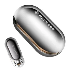 メカニカルエッグ 金属製 フィジェットスライダー フィジェットトイ ストレス解消 スライダートイ 快適クリック感 大人用 デスク用 ADHD/自閉症 集中力サポート(シルバー)