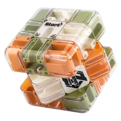 ローラーボール迷路 マジックキューブのW遊び マジックキューブ おもちゃ 知育玩具 脳トレ 論理的思考・空間認識力を促進 魔方 迷宮ボール 3D立体迷路