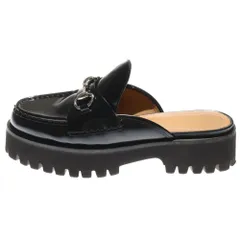 GUCCI (グッチ) ホースビット レザーミュール 厚底サンダル ブラック 764207