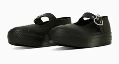 【CONVERSE】5SE370 ALL STAR LIGHT PLTS MJ HEARTBUCKLE OX BLACK コンバース オールスター ライト ハートバックル ブラック  パンプス レディース 厚底 レザー