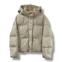 【くろーば様専用】GU ヒートパデッドコーデュロイブルゾン 中綿ジャケット レディースXL アイボリー フード着脱可 211-351655 (44-01)  秋 冬 古着