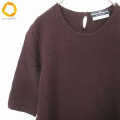 サルヴァドーレフェラガモ】シルクスカーフ半袖ニットトップス