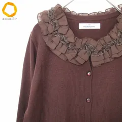 ギャラリービスコンティ GALLERYVISCONTI 薄手ニットカーディガン セーター フリル ロゴボタン レディース [a922573ss]