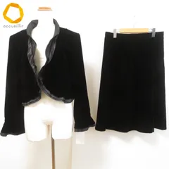 #wnc レマロン REMALON スカートスーツ セットアップ ツーピース ベロア調 フリル ロング 大きいサイズ 黒 レディース [977124]