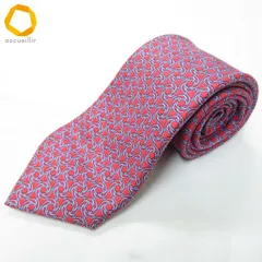 #ae エルメス HERMES ネクタイ ピンク 水色 総柄 シルク フランス製 メンズ [979770] k01